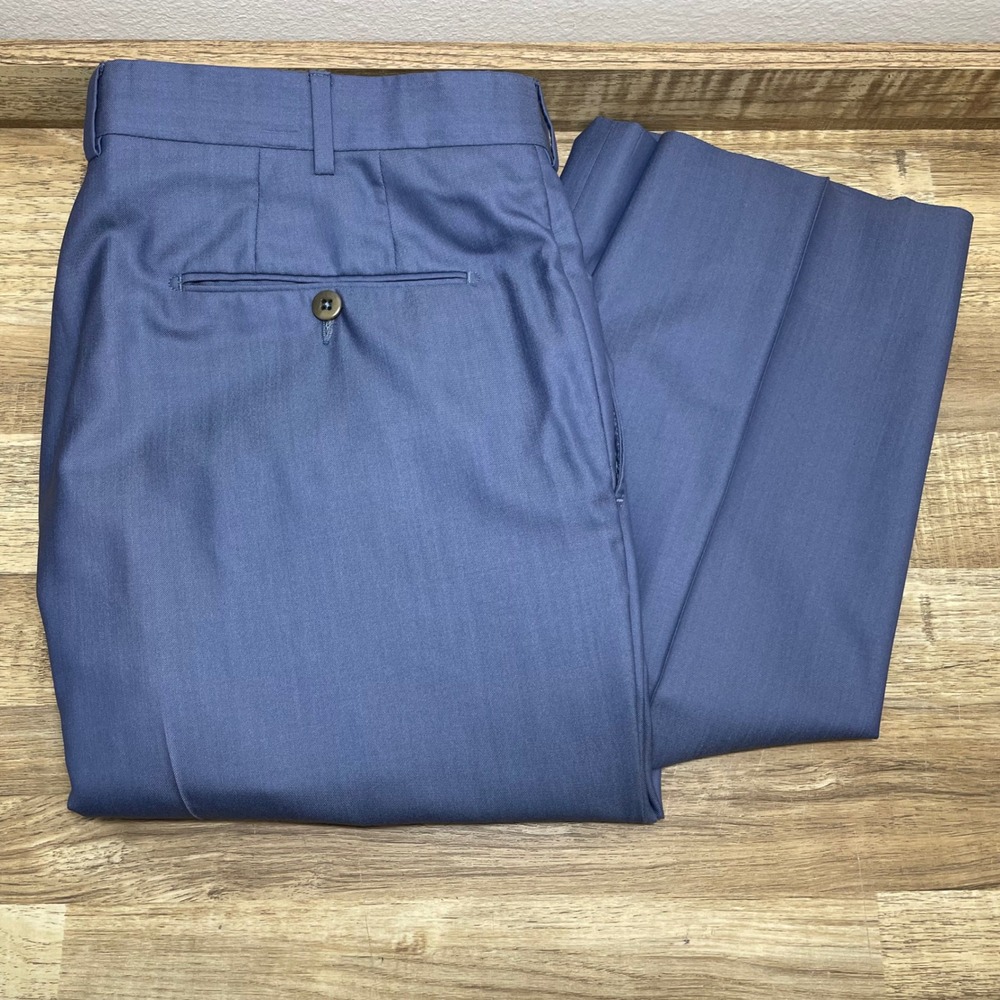Ermenegildo Zegna Trofeo 600 Wool Silk Dress Pants Men's 37x31 Blue Fob Pocket